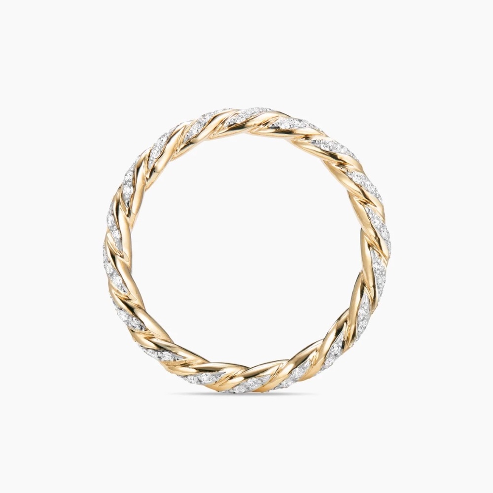Pavé Petite Band Ring 18K Yellow Gold with Diamonds, 2.8mm